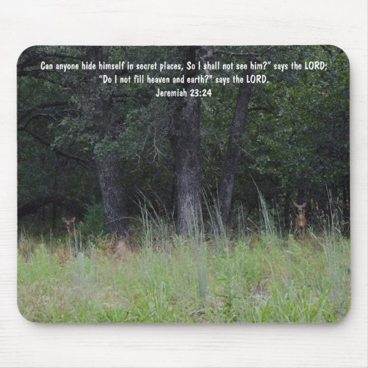 Deer Hiding in Forest Faith Bible Verse Jeremiah Mousepad (Vorne)
