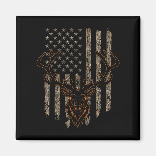 Deer Hunter American Flag Tree Camouflage Deer Hun Magnet (Vorne)