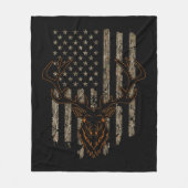 Deer Hunter American Flag Tree Tarnung Deer Hun Fleecedecke (Vorderseite)