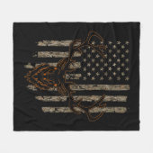 Deer Hunter American Flag Tree Tarnung Deer Hun Fleecedecke (Vorderseite (Horizontal))