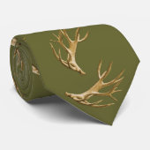 Deer Hunter Antlers Khaki Green Krawatte (Gerollt)