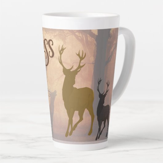 Deer Hunter Antlers Name Template Tasse (Rechte Ecke)