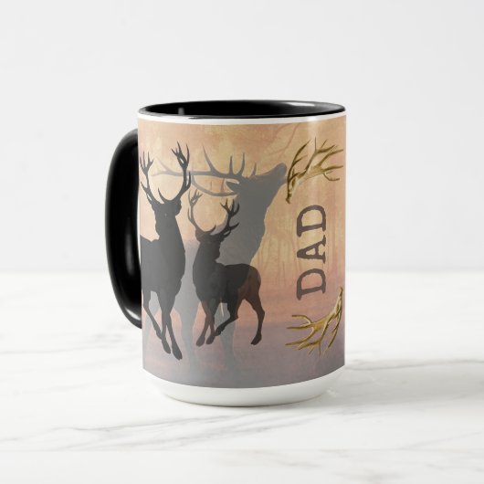 Deer Hunter Antlers Name Template Tasse (Vorderseite Links)