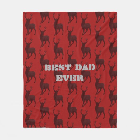 Deer Hunter Best Vater Red Fleece Blanket (Vorderseite)