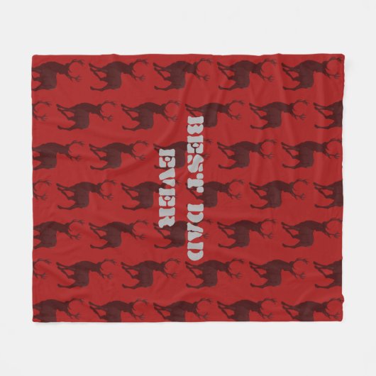 Deer Hunter Best Vater Red Fleece Blanket (Vorderseite (Horizontal))