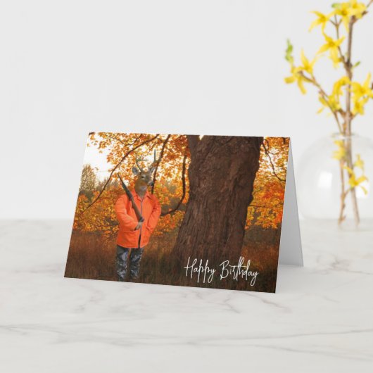 Deer Hunter Birthday Karte (Gelbe Blume)