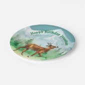 Deer Hunter Birthday Woodland Pappteller (Schrägansicht)