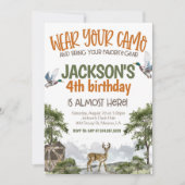 Deer Hunter Camo Birthday Einladung (Vorderseite)