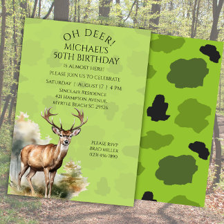 Deer Hunter Camouflage Geburtstagseinladung Einladung