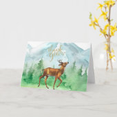 Deer Hunter Forest Mountain Danke Karte (Gelbe Blume)