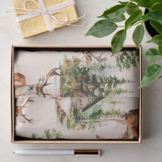 Deer Hunter Nature Rustic Holiday Weihnachten Seidenpapier (Geschenk)