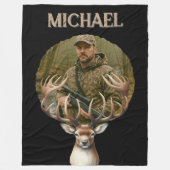 Deer Hunter Personalized Photo Camouflage Name Fleecedecke (Vorderseite)
