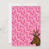Deer Hunter Pink Camouflage Geburtstagseinladung Einladung (Rückseite)