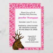 Deer Hunter Pink Camouflage Geburtstagseinladung Einladung (Vorne/Hinten)