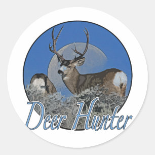 Deer Hunter Runder Aufkleber