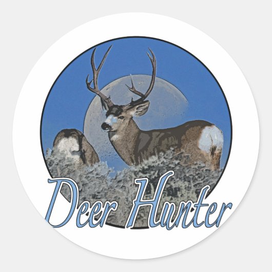 Deer Hunter Runder Aufkleber (Vorderseite)