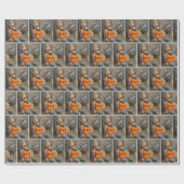 Deer Hunter Skeleton With Buck Deer In Woods Geschenkpapier (Flach)