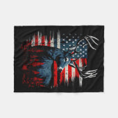 Deer Hunting American Flag Whitetail Buck Antlers Fleecedecke (Vorderseite (Horizontal))