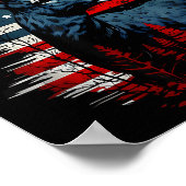 Deer Hunting American Flag Whitetail Buck Antlers  Poster (Ecke)