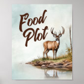 Deer Hunting Birthday Food Plot Table Sign Poster (Vorne)