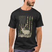 Deer Hunting Camo Hunter American Flag Usa Us Elk T-Shirt (Vorderseite)