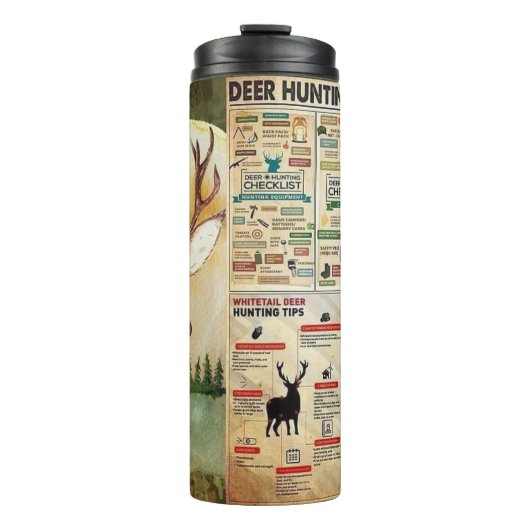 Deer Hunting Checklist Hunters Thermosbecher (Vorderseite)