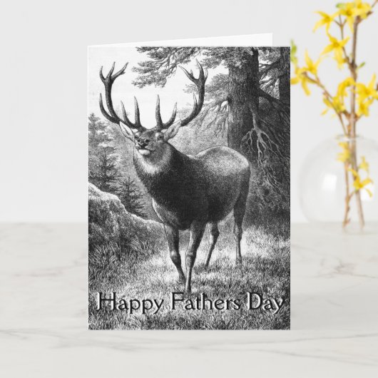 Deer Hunting Fathers Karte (Gelbe Blume)