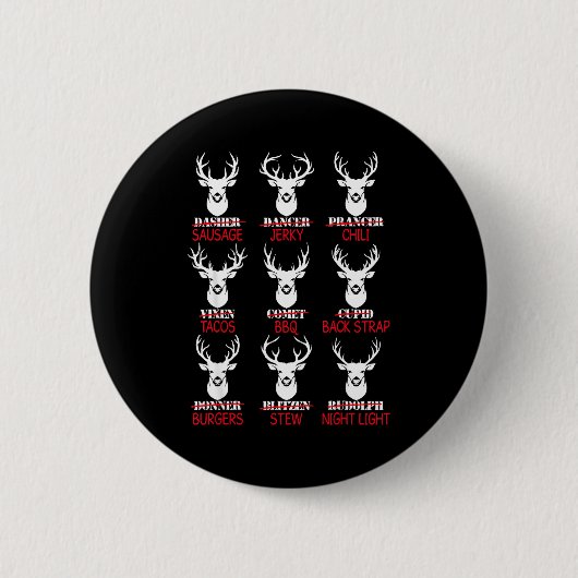Deer Hunting Gift Hunter Of All Santa's Reindeer  Button (Vorderseite)