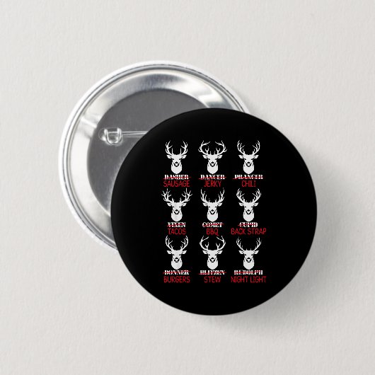 Deer Hunting Gift Hunter Of All Santa's Reindeer Button (Vorne & Hinten)