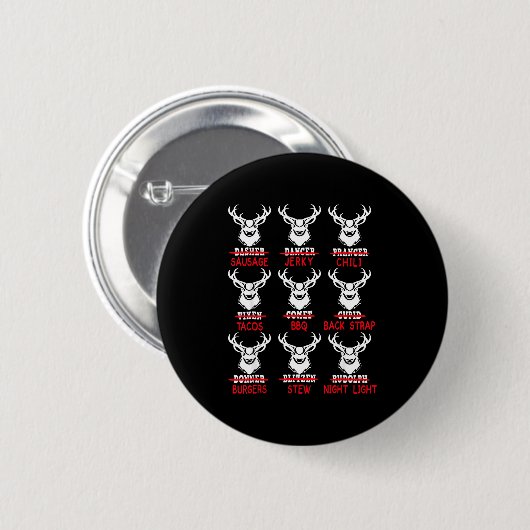 Deer Hunting Gift Hunter Of All Santa's Reindeer Button (Vorne & Hinten)