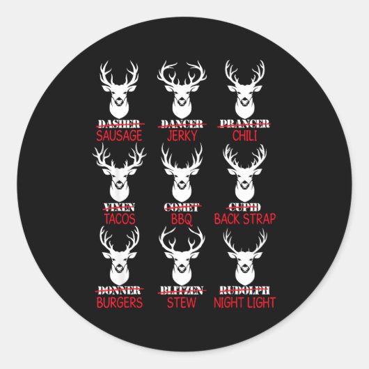 Deer Hunting Gift Hunter Of All Santa's Reindeer Runder Aufkleber (Vorderseite)