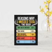 Deer Hunting Outfit For Men &amp; Women. Funny Hun Karte (Gelbe Blume)