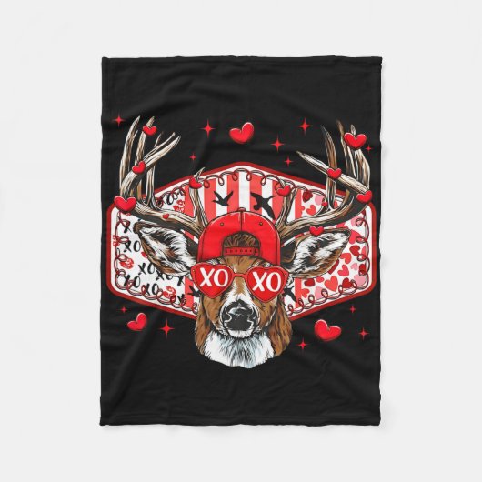 Deer Hunting Xoxo Valentine Buck Boys Cap Men Wome Fleecedecke (Vorderseite)