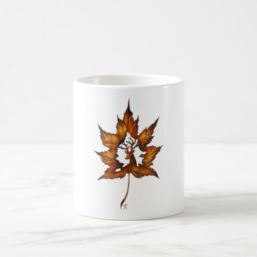 Deer in a leaf kaffeetasse (Mittel)