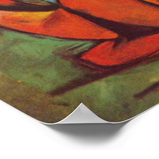 Deer in Forest von Franz Marc Poster (Ecke)