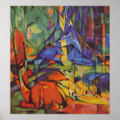 Deer in Forest von Franz Marc Poster (Vorne)