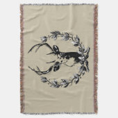 Deer in Laurel Leaves Decke (Vorderseite Vertikal)