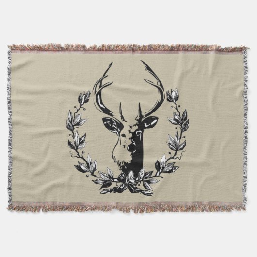 Deer in Laurel Leaves Decke (Vorderseite)