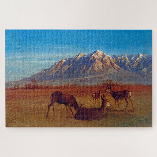 Deer in Mountain Zuhause, Albert Bierstadt Puzzle (Horizontal)