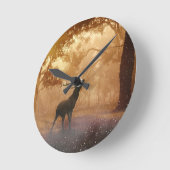Deer In The Forest Runde Wanduhr (Winkel)