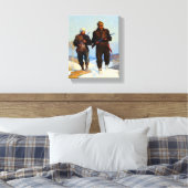 Deer Junters von Newell Convers Wyeth Leinwanddruck (Insitu (Schlafzimmer))