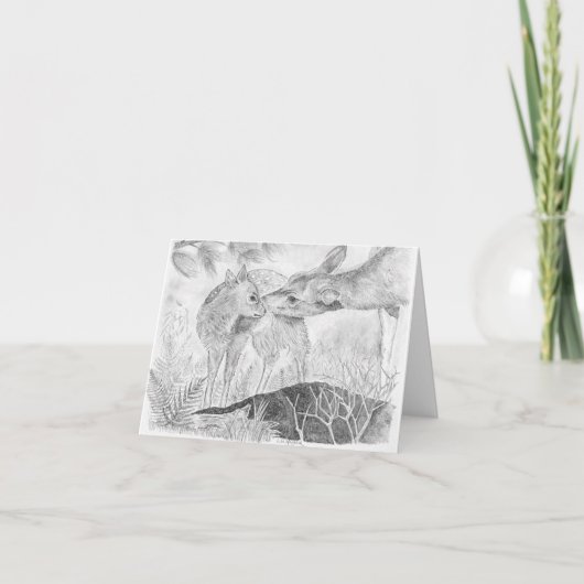 Deer Kiss Karte (Vorderseite)