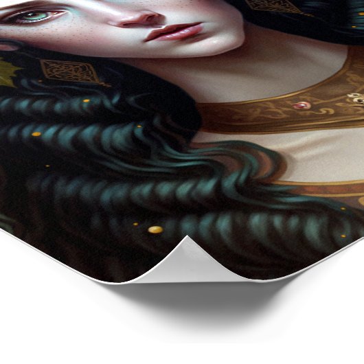 Deer Lady Fantasy Art Poster (Ecke)