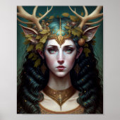 Deer Lady Fantasy Art Poster (Vorne)