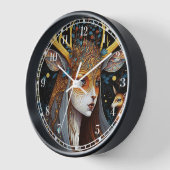 Deer Lady Fantasy Art Uhr (Winkel)