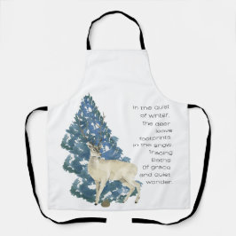 Deer Leave Footprints In The Snow  Schürze