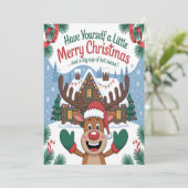 Deer Little Merry Christmas Karte (Stehend Vorderseite)