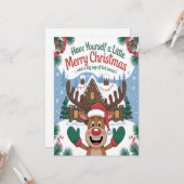 Deer Little Merry Christmas Karte (Vorderseite/Rückseite Beispiel)