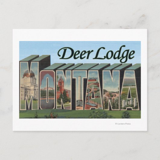 Deer Lodge, Montana - Große Briefszenen Postkarte (Vorderseite)