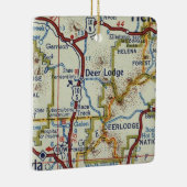 Deer Lodge MT Vintag Map Keramikornament (Rechts)